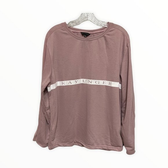 Kay Unger Mesh Sleeve Sweatshirt NWT - Picture 1 of 6